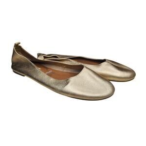 Steve Madden Ditra Gold Leather Ballet Flats Minimalist Comfort 9M